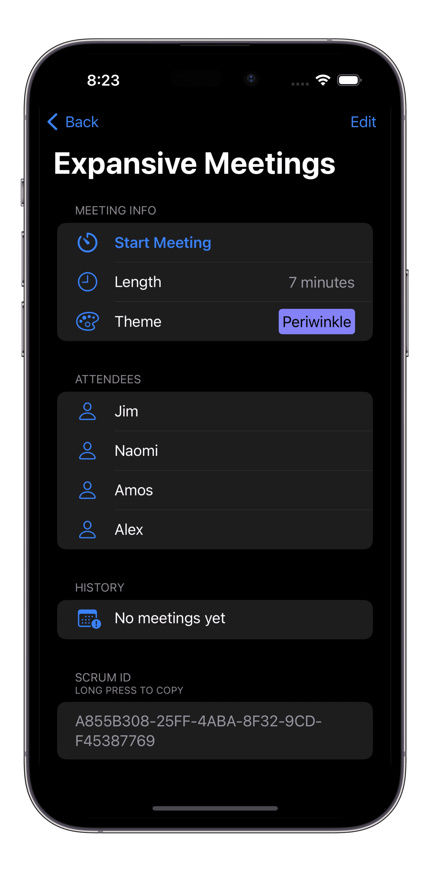 Scrumdinger App Screenshot 2